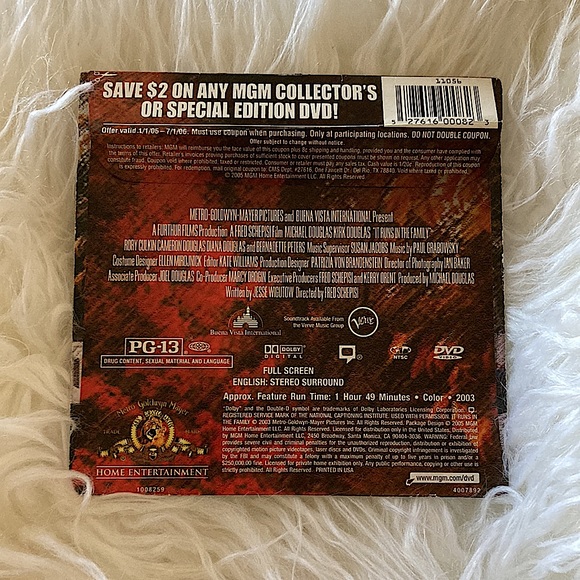 📀 DVD • IT RUNS IN THE FAMILY 📀 With KIRK DOUGLAS & MICHAEL DOUGLAS - Picture 2 of 3